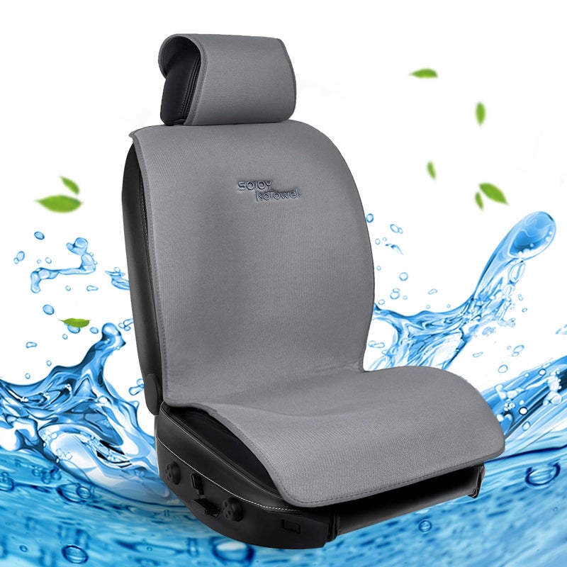 Sojoy IsoTowel Car Seat Cover,Microfiber Seat Towel,with Quick-Dry Material and Non-Slip Back,Car Seat Protection for All Workouts,All-Weather(Gray) - Image 2